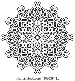 Round Ornament Pattern. Vintage decorative elements.