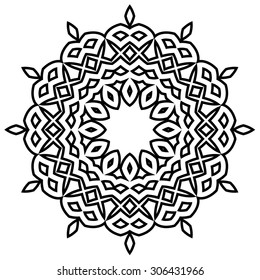 Round Ornament Pattern. Vintage decorative elements.