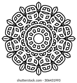 Round Ornament Pattern. Vintage decorative elements.