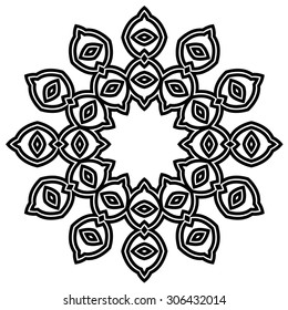 Round Ornament Pattern. Vintage decorative elements.