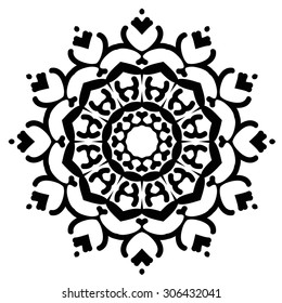 Round Ornament Pattern. Vintage decorative elements.