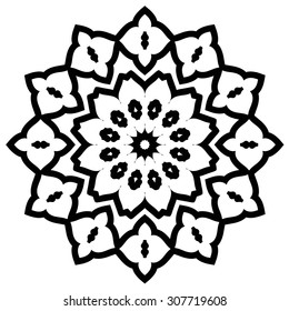 Round Ornament Pattern. Vintage decorative elements.