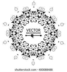 Round Ornament Pattern. Vintage decorative elements. Place For Text. Islam, Arabic, Indian, ottoman motifs. 

Vector Illustration.