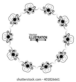 Round Ornament Pattern. Vintage decorative elements. Flourish Design For Invitations And Greeting Cards. Art Frames. Place For Text. Vector Illustration.