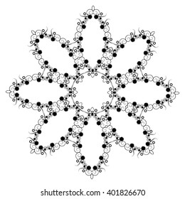 Round Ornament Pattern. Vintage decorative elements. Flourish Design For Invitations And Greeting Cards. Art Frames. Place For Text. Vector Illustration.