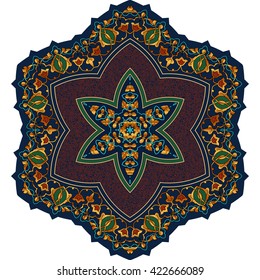 Round Ornament Pattern. Vintage decorative elements. Hand drawn background. Islam, Arabic, Indian, ottoman motifs.