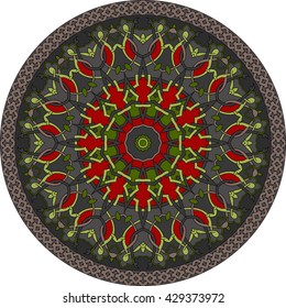 Round Ornament Pattern. Vintage decorative elements. Hand drawn background. Islam, Arabic, Indian, ottoman motifs.Mandala.