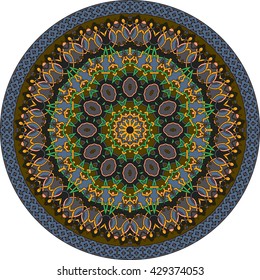 Round Ornament Pattern. Vintage decorative elements. Hand drawn background. Islam, Arabic, Indian, ottoman motifs.Mandala.
