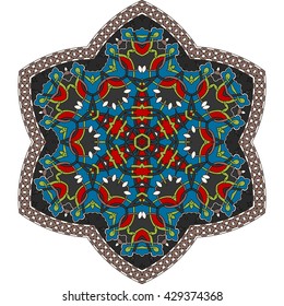Round Ornament Pattern. Vintage decorative elements. Hand drawn background. Islam, Arabic, Indian, ottoman motifs.Mandala.