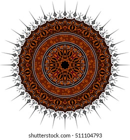 Round Ornament Pattern. Vintage decorative elements. Hand drawn background. Islam, Arabic, Indian, ottoman motifs.