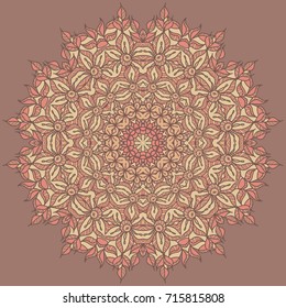 Round ornament pattern. Vintage decorative elements. Oriental pattern.