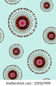 Round Ornament Pattern,Ottoman motifs.Hippie patterns,seamless.