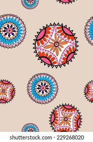 Round Ornament Pattern,Ottoman motifs.Hippie patterns,seamless.