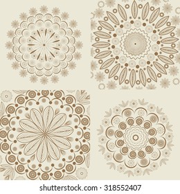 Round ornament Patterns. Mandala and mandala pattern classic retro style flower. Vector illustration