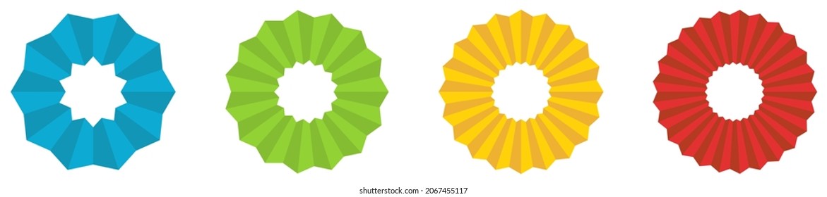 Round ornament rosette like shape, version with different number of folds