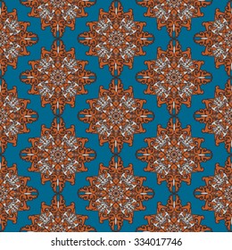 Round ornament seamless pattern. Oriental and Eastern style.