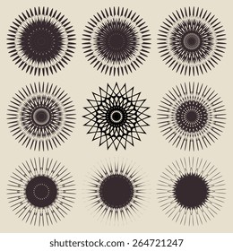 A round ornament set on background. Vector illustration