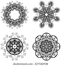 Round ornament set, Vector illustration