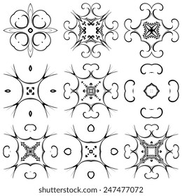 Round ornament set. Vector illustration. Abstract illustration