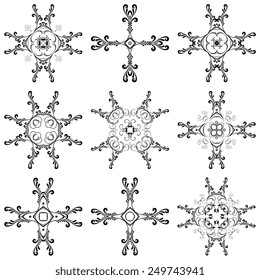 Round ornament set. Vector illustration. Abstract illustration