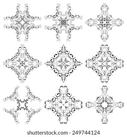 Round ornament set. Vector illustration. Abstract illustration