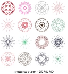 Round ornament set. Vector illustration. Decorative pattern