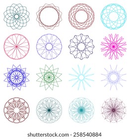 A round ornament set. Vector illustration