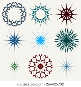 A round ornament set. Vector illustration 