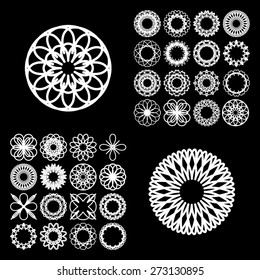 Round ornament set. Vector illustration.
