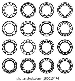 Round ornament set. Vector spirographs