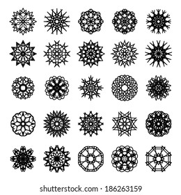 Round ornament set. Vector spirographs