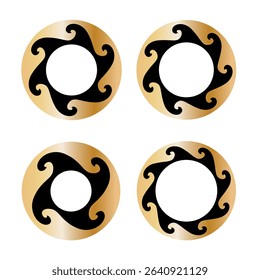 Round ornament symbol vector set
