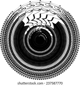 Round ornament. Template for your design. Vector illustration  