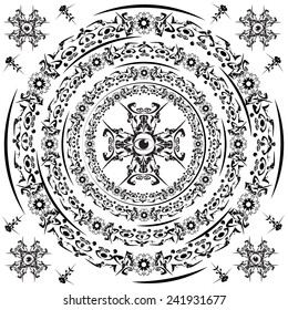 Round ornament. Vector illustration. Decorative elements. Mandala