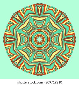 Round ornament with waves. Abstract mandala for greeting cards, invitations or other.