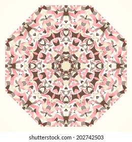 Round ornamental background. Abstract. Bright contrast colors. Vector image.