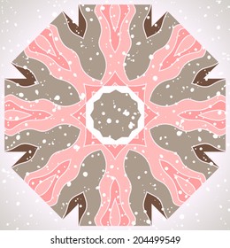 Round ornamental background. Abstract. Bright contrast colors. Vector image.