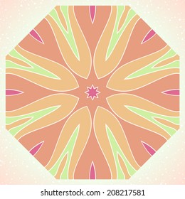 Round ornamental background. Abstract. Bright contrast colors. Vector image. 