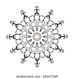 Round ornamental black frame