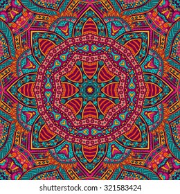 Round ornamental design. Festive abstract geometric ornamental colorful frame. 