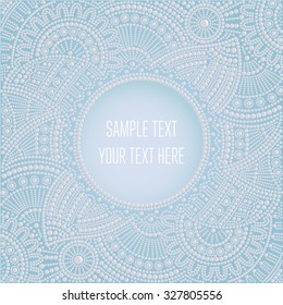 Round ornamental frame. Ornamental template with floral background and place for your text