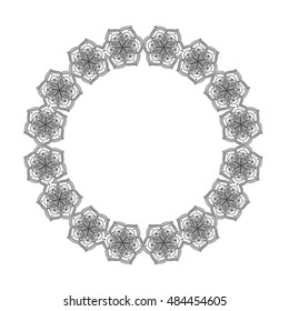 Round ornamental frame. Vector art