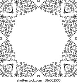 Round ornamental frame. Vector art