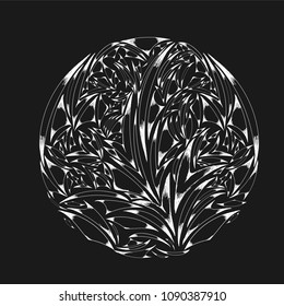 round ornamental frame, vector illustration

