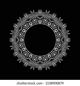 Round ornamental frame, Vector illustration, mandala pattern