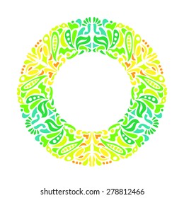 Round ornamental frame. Vector illustration