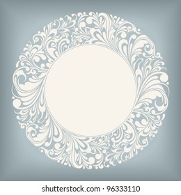 round ornamental frame, vector illustration