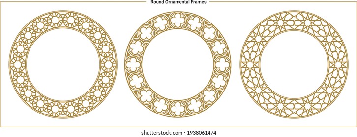 Round ornamental frames, Luxury frames, Arabic, venetican, Oriental, Arabesque styles.