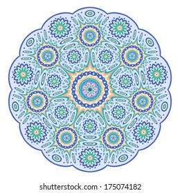 Round ornamental geometric pattern