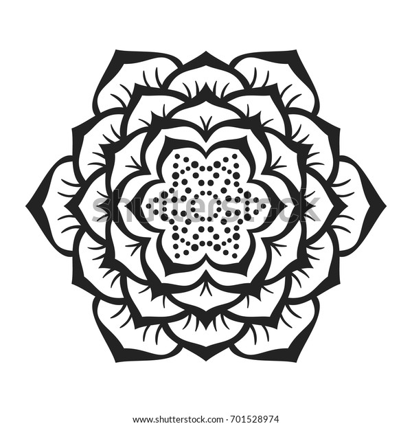 Download Round Ornamental Mandala Lotus Flower Isolated Stock ...